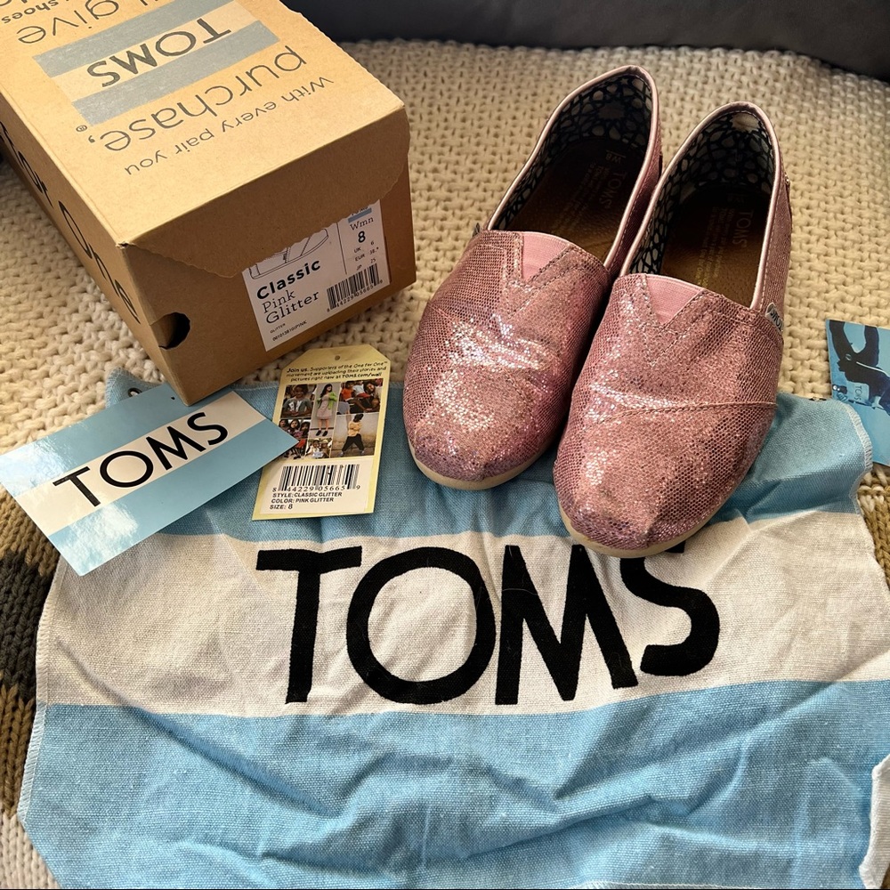 Pink Valentines Glitter Toms
